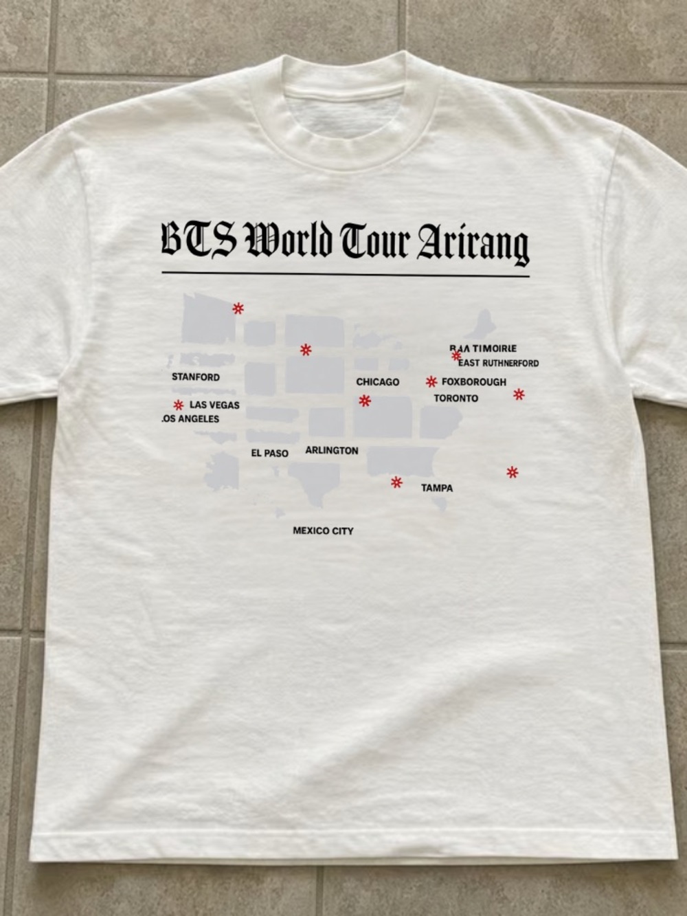 BTS World Tour Arirang White Graphic Tee